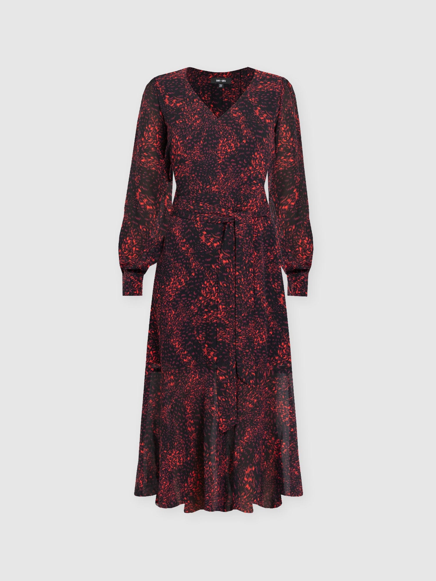 Allegra V Neck Dress - Red Fade Spot - Women's Dresses | Saint + Sofia® USA